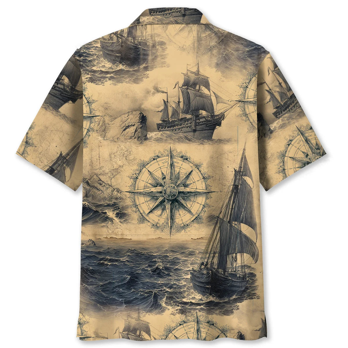 Pirate Vintage Compass Hawaiian Shirt, custom shirt gift for men (view 2)