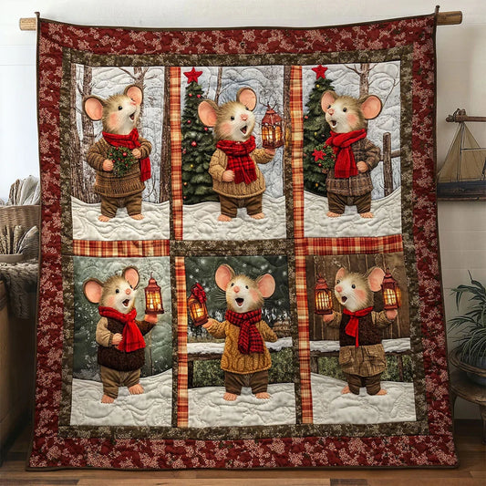 Plaid Coat Mouse Quilt Blanket