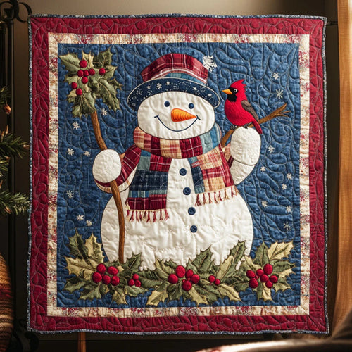 Plaid Snowman Quilt Blanket