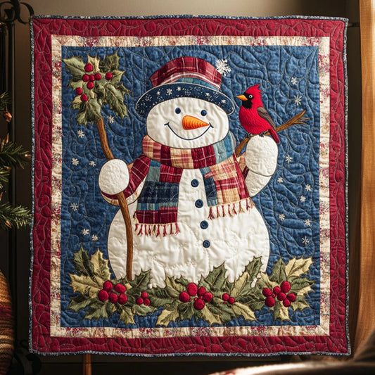 Plaid Snowman Quilt Blanket