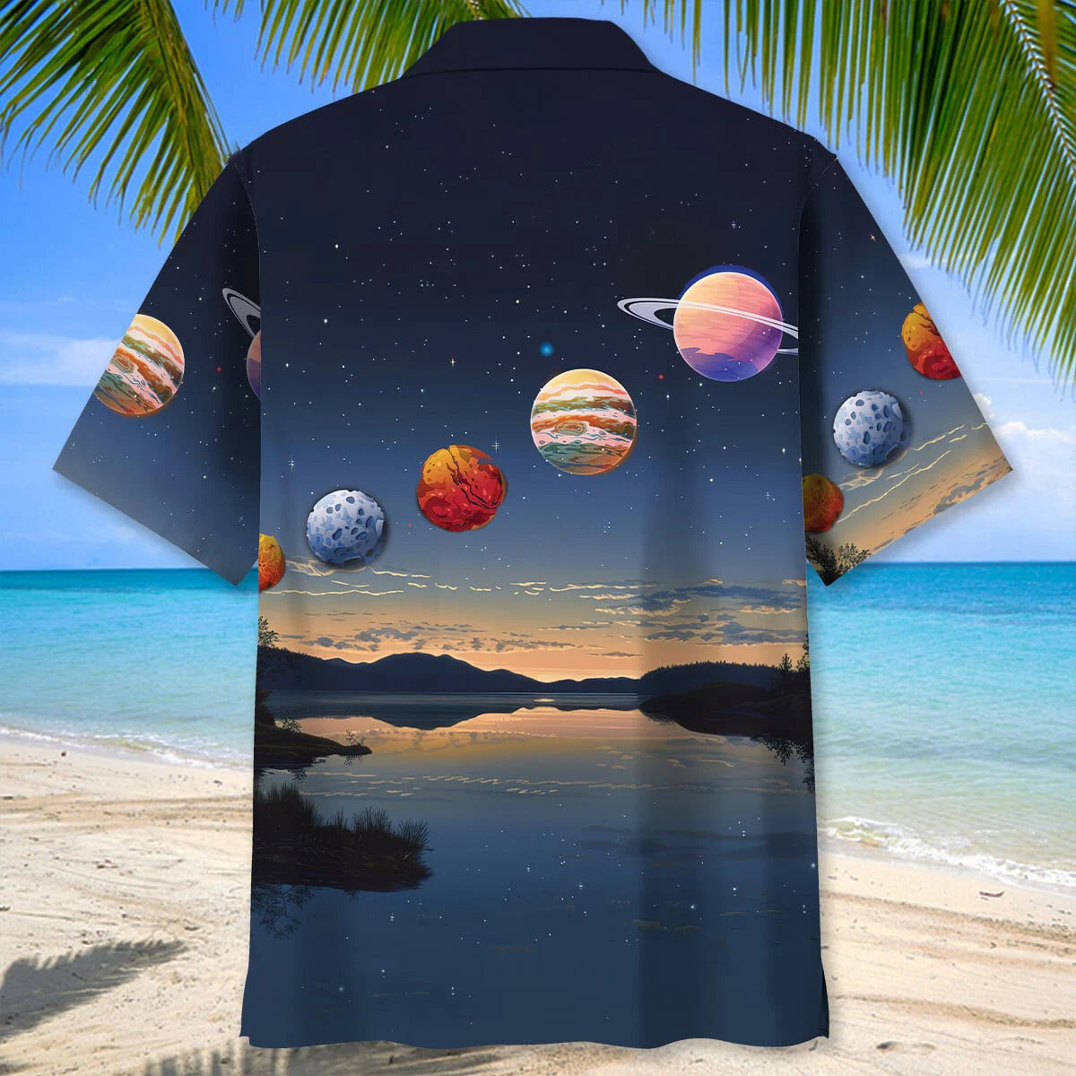 Planets Line Up Hawaiian Shirt, custom shirt gift for men (view 3)