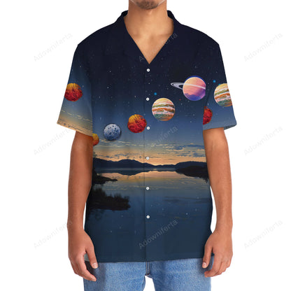 Planets Line Up Hawaiian Shirt, custom shirt gift for men (view 4)
