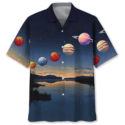 Planets Line Up Hawaiian Shirt, custom shirt gift for men (view 5)