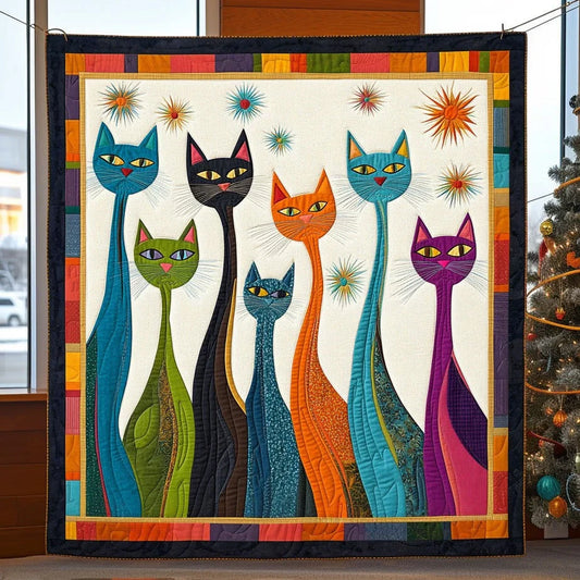 Playful Cat Quilt Blanket