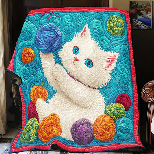 Playful Cat Quilt Blanket