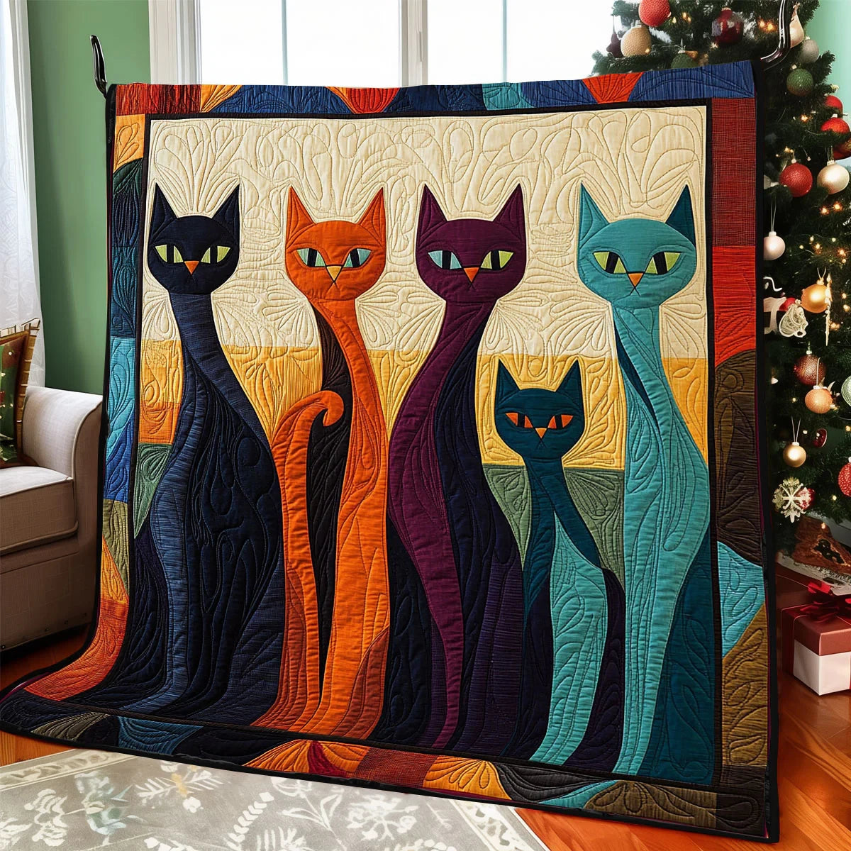 Playful Cats Quilt Blanket