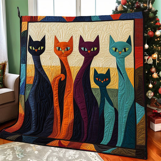 Playful Cats Quilt Blanket