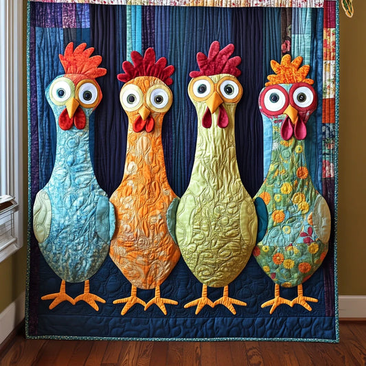 Playful Chickens Quilt Blanket