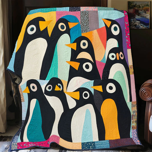 Playful Penguins Quilt Blanket