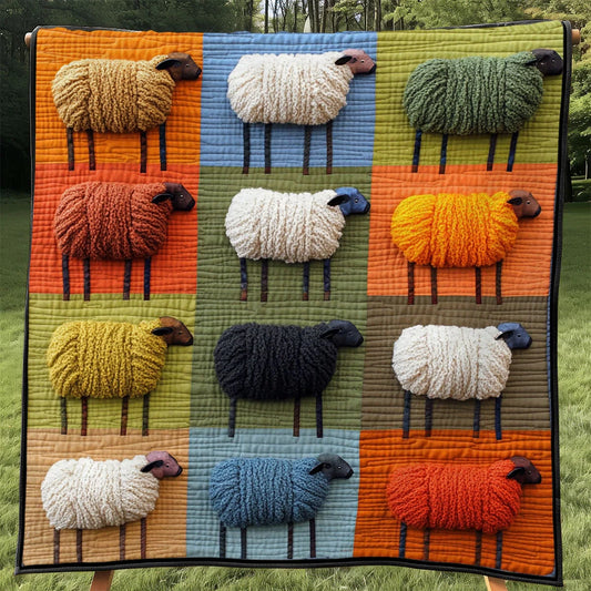 Playful Sheep Patch Quilt Blanket
