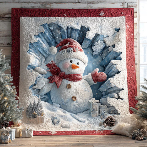 Playful Snowman Quilt Blanket