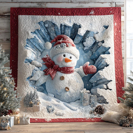 Playful Snowman Quilt Blanket