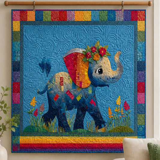 Playful Trunk Quilt Blanket - Quilted Blanket by OtterMia
