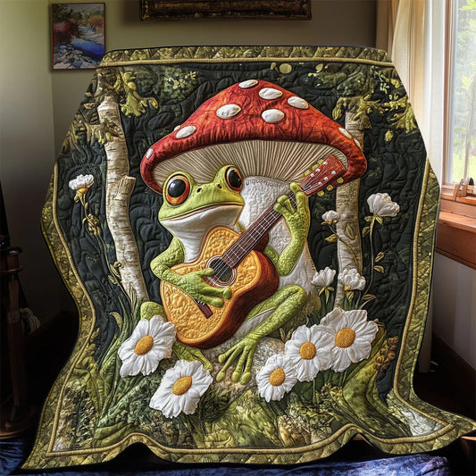 Playing Guitar Quilt Blanket