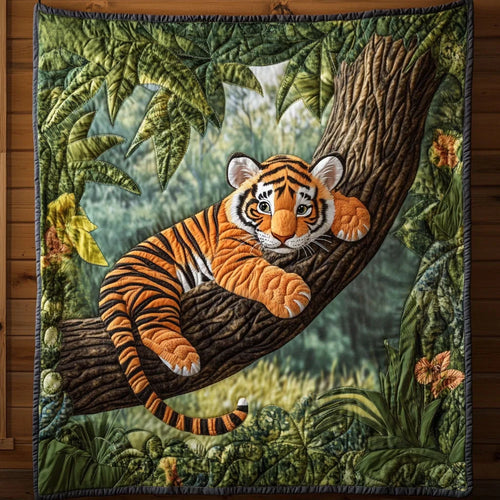 Playing Tiger Quilt Blanket