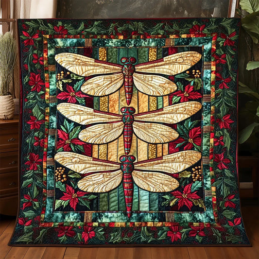 Poinsettia Glowfly Quilt Blanket