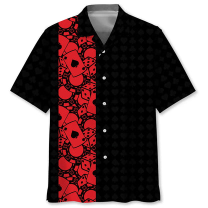 Poker Black Red Hawaiian Shirt, custom shirt gift for men (view 2)