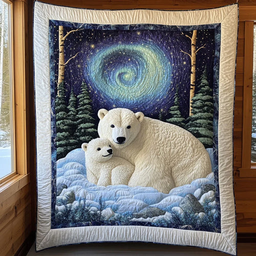 Pola Bear Family Quilt Blanket