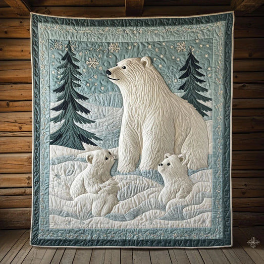 Polar Bear Family Quilt Blanket