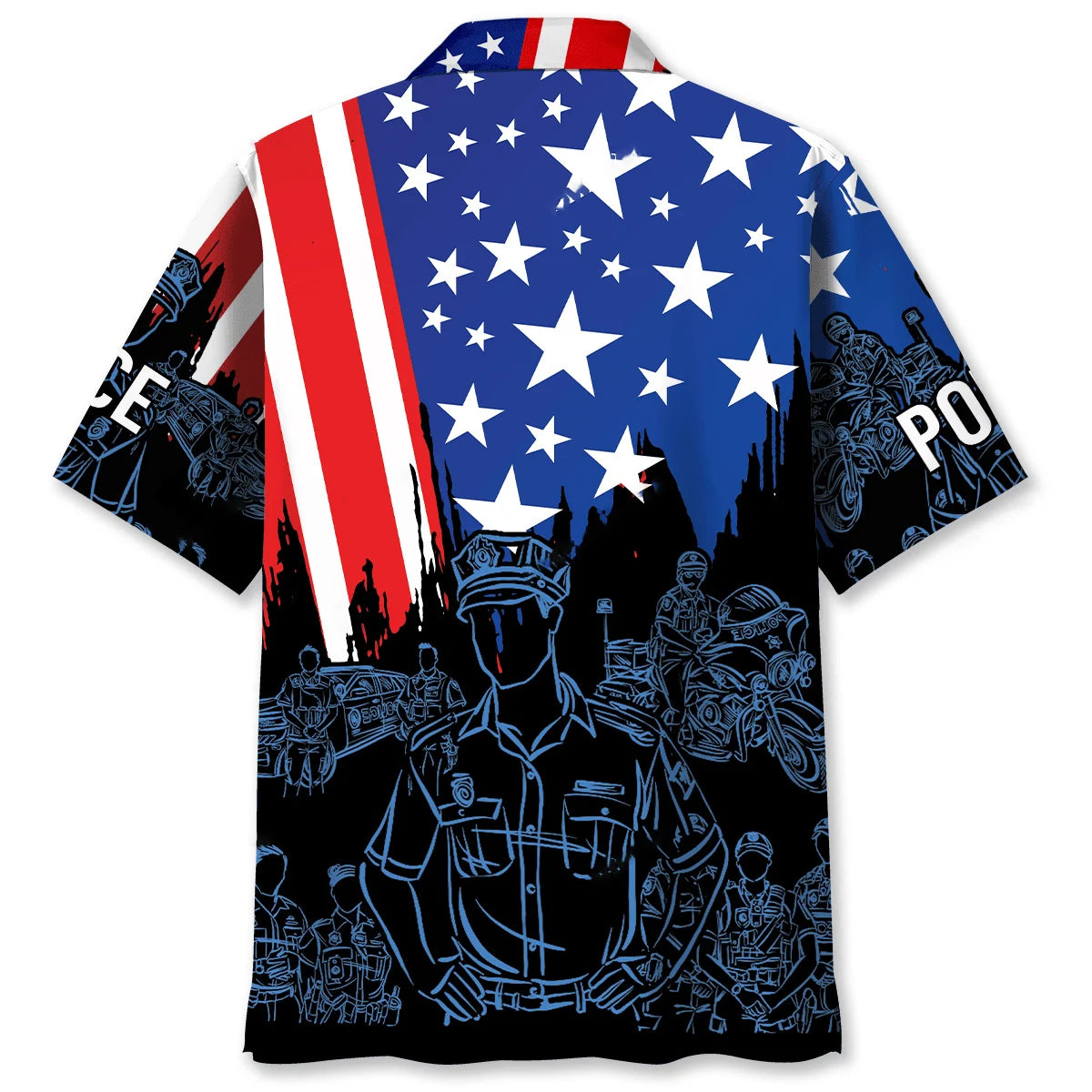 Police 4th of July Proud Hawaiian Shirt, custom shirt gift for men (view 2)