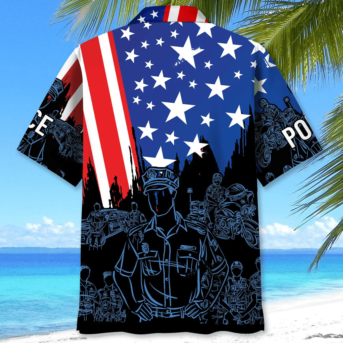 Police 4th of July Proud Hawaiian Shirt, custom shirt gift for men (view 3)