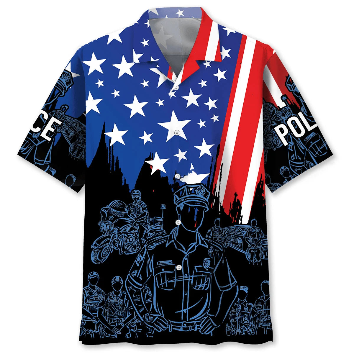 Police 4th of July Proud Hawaiian Shirt, custom shirt gift for men (view 4)