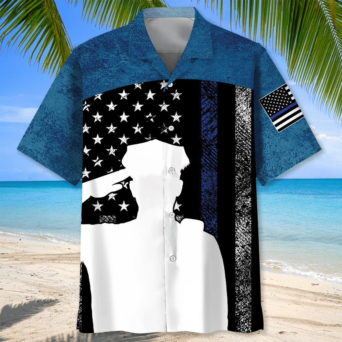 Police Back the Blue Children of God Hawaiian Shirt, custom shirt gift for men (view 2)