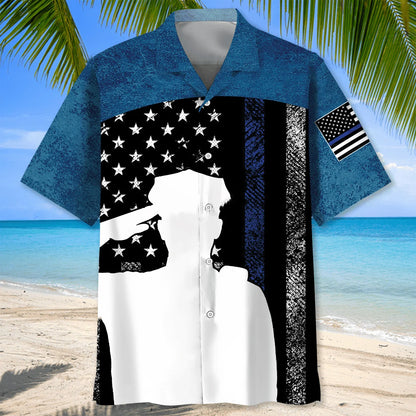 Police Back the Blue Children of God Hawaiian Shirt, custom shirt gift for men (view 2)