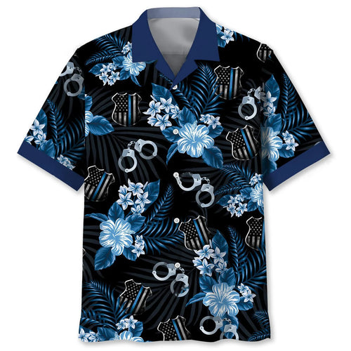 Police Back the Blue Hawaiian Shirt, custom shirt gift for men