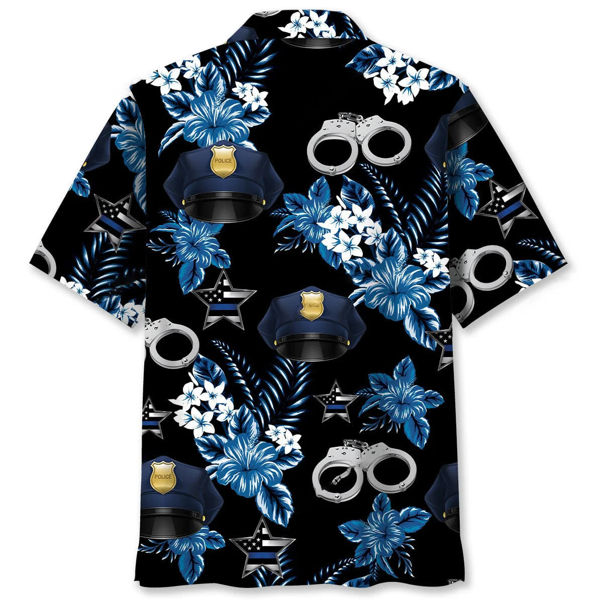 Police Blue Hawaiian Shirt, custom shirt gift for men (view 2)