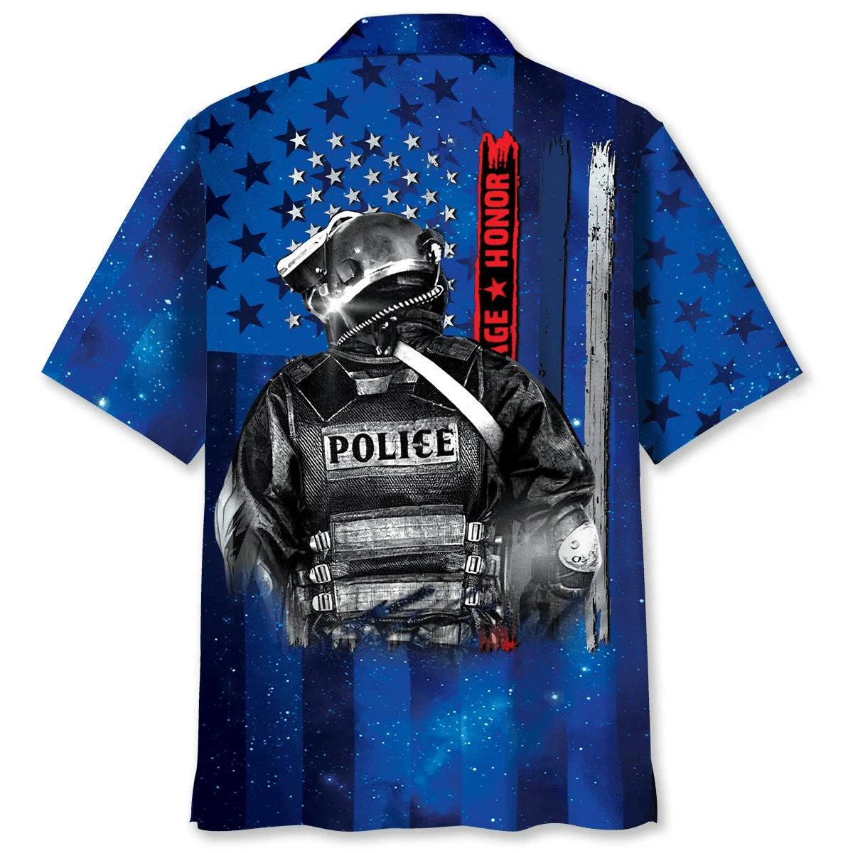 Police Bravery Courage Hornor Hawaiian Shirt, custom shirt gift for men (view 2)