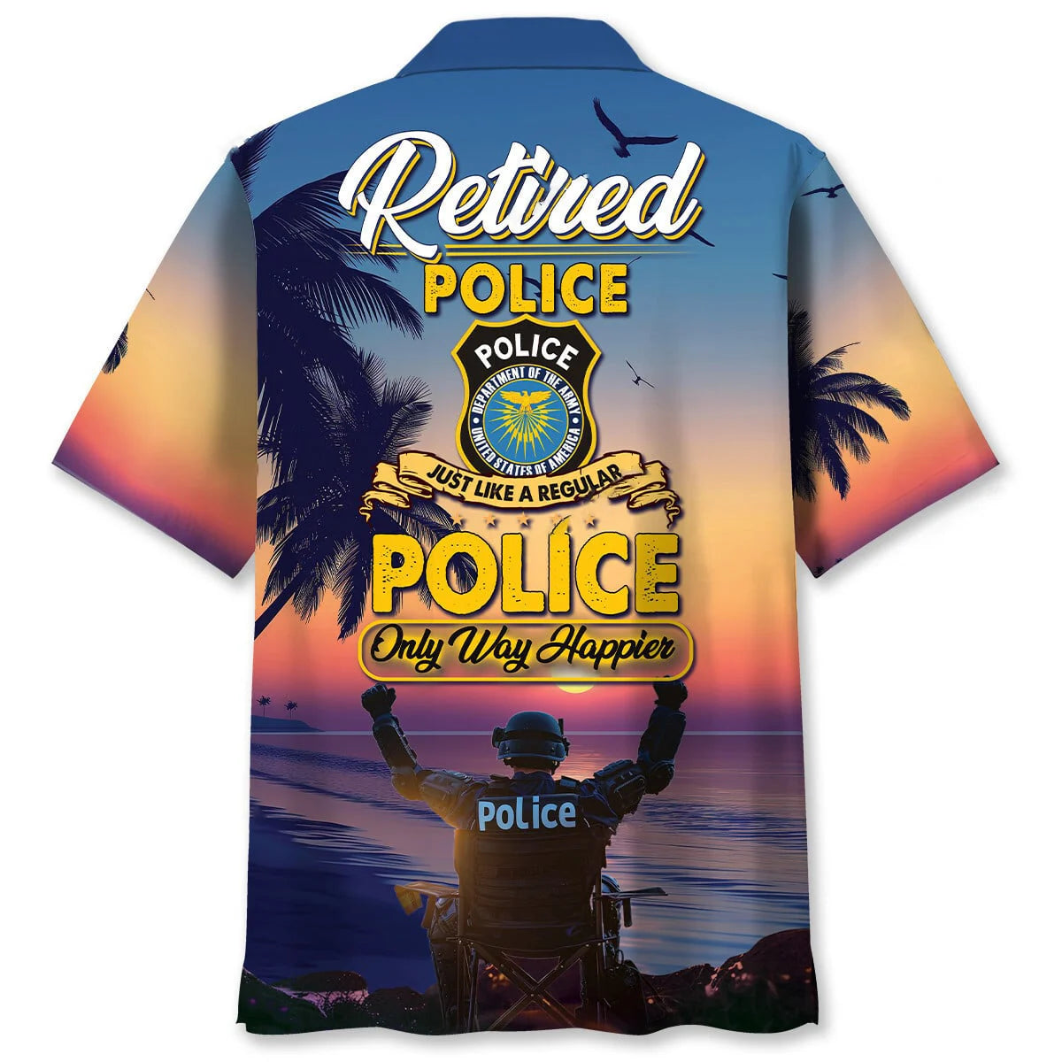 Police Retirement Hawaiian Shirt, custom shirt gift for men (view 4)