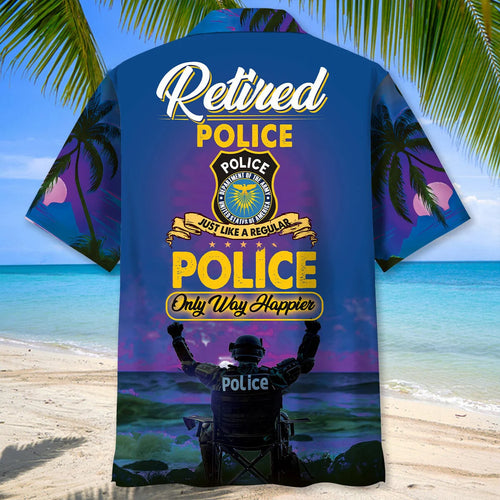Police Retirement Life Hawaiian Shirt, custom shirt gift for men