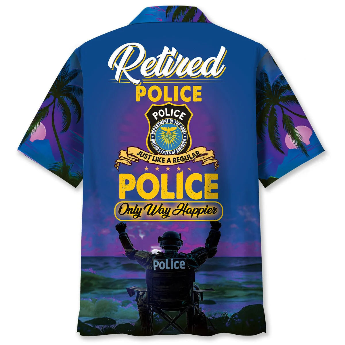 Police Retirement Life Hawaiian Shirt, custom shirt gift for men (view 4)
