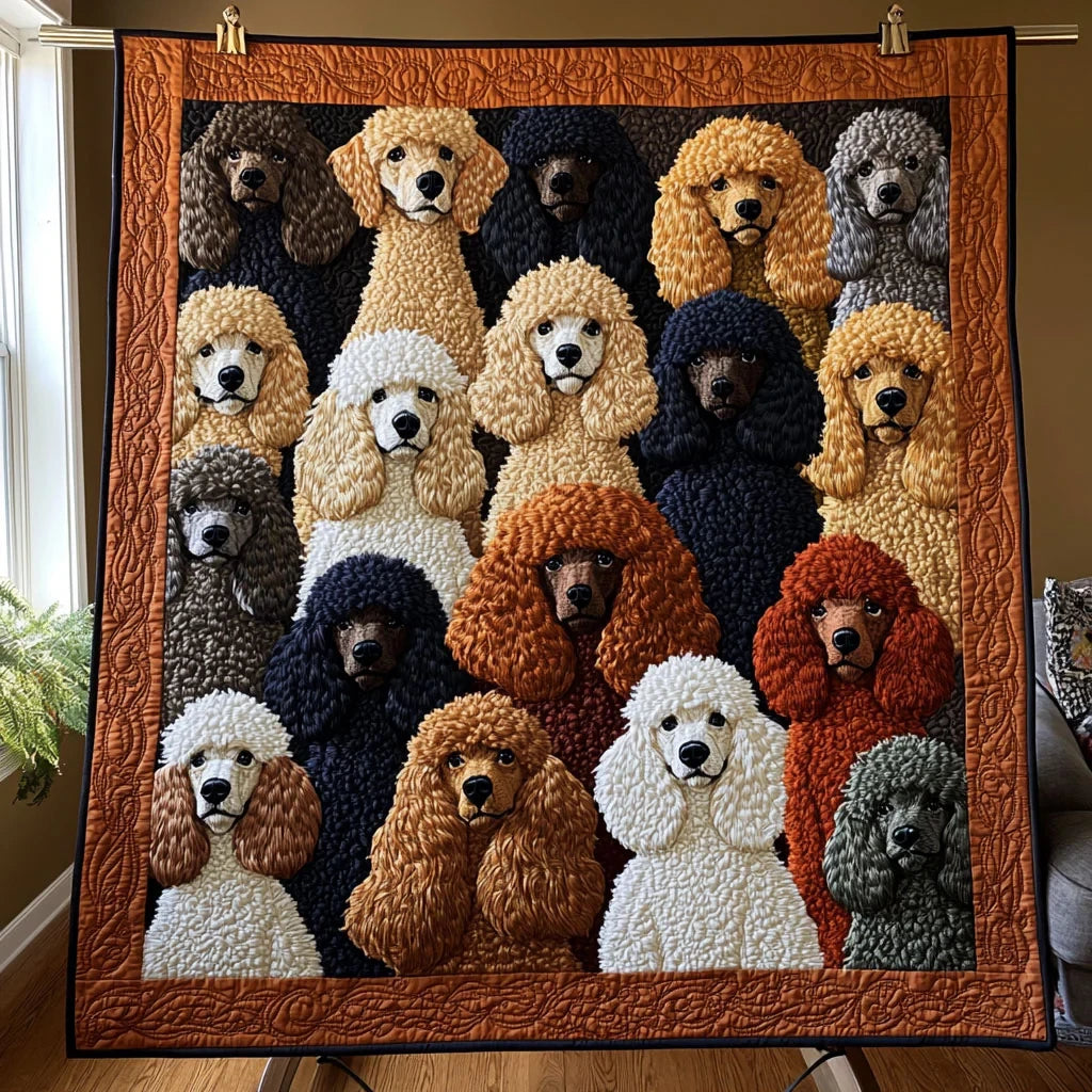 Poodle Family Quilt Blanket
