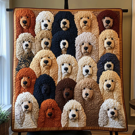 Poodle Garden Quilt Blanket