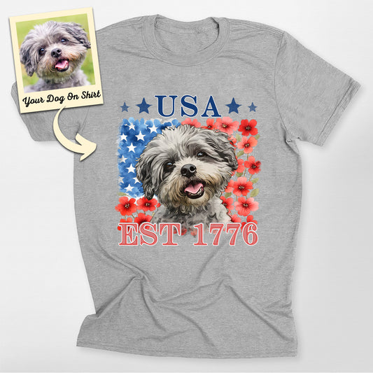 Poodle Shirt Custom 250th Independence Day Bella Canvas