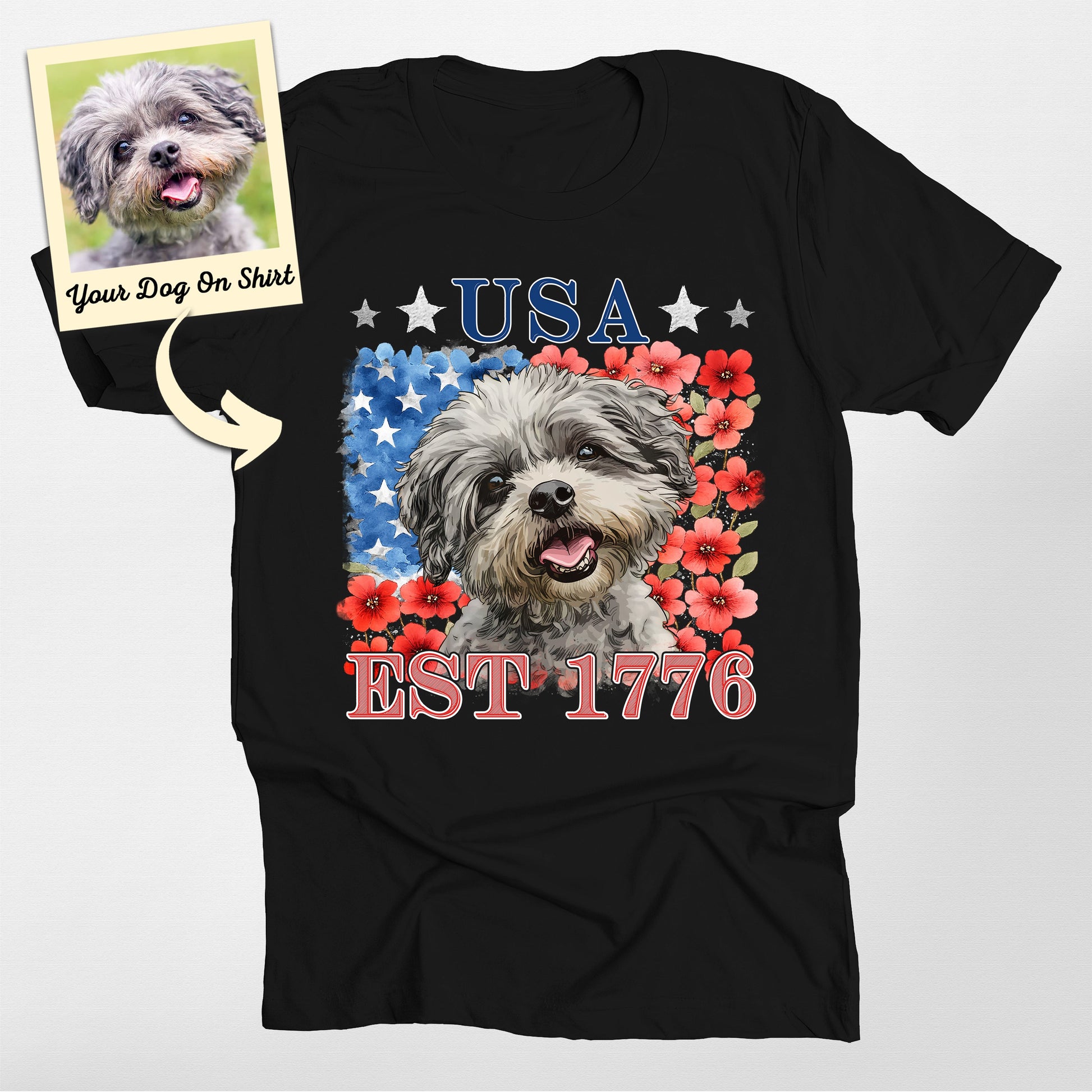 Poodle Shirt Custom 250th Independence Day Bella Canvas (view 2)