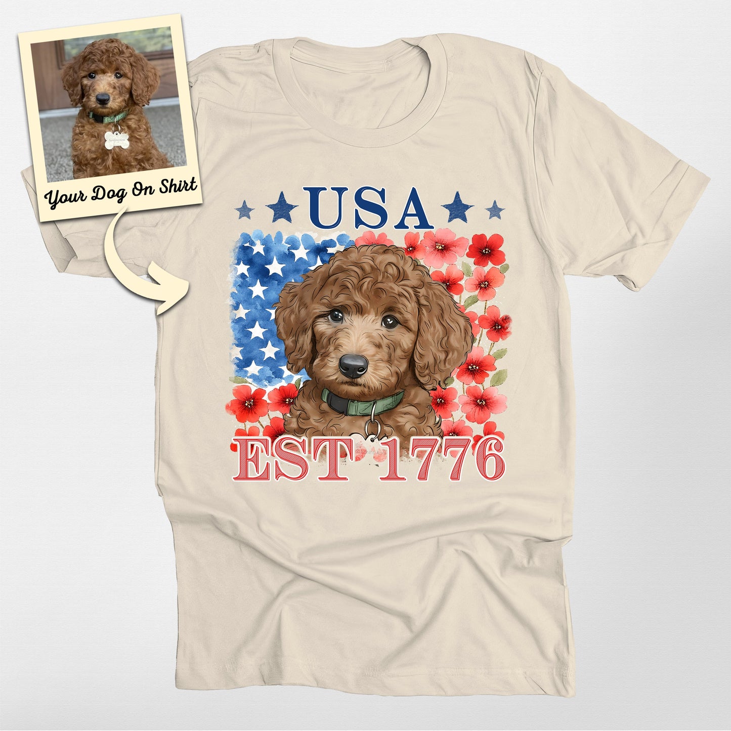 Poodle Shirt Custom 250th Independence Day Bella Canvas (view 4)