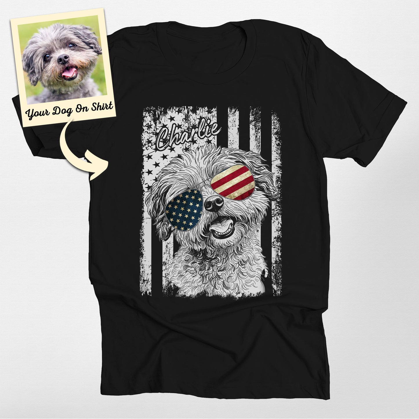 Poodle Shirt Custom 4th of July Bella Canvas Tee (view 2)