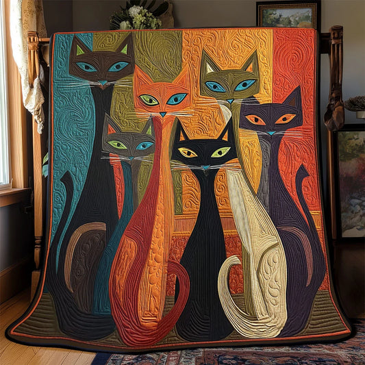 Pop Meow Quilt Blanket