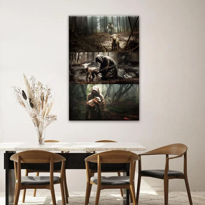 no text he ran he rescued he carried wall art canvas print (Landscape) (view 10)