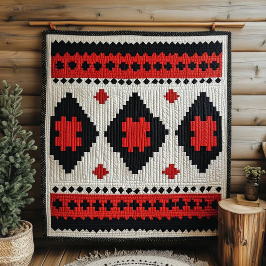 Power Geometry Quilt Blanket