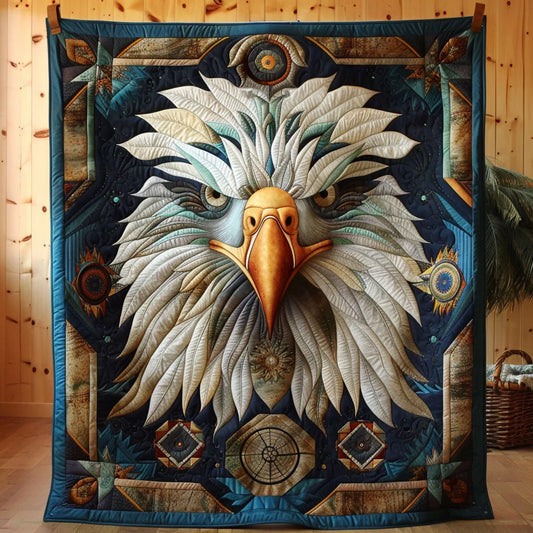 Powerful Bald Eagle Quilt Blanket