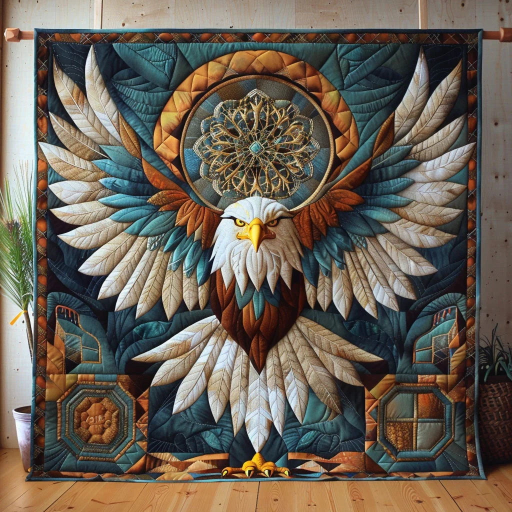 Powerful Eagle Quilt Blanket