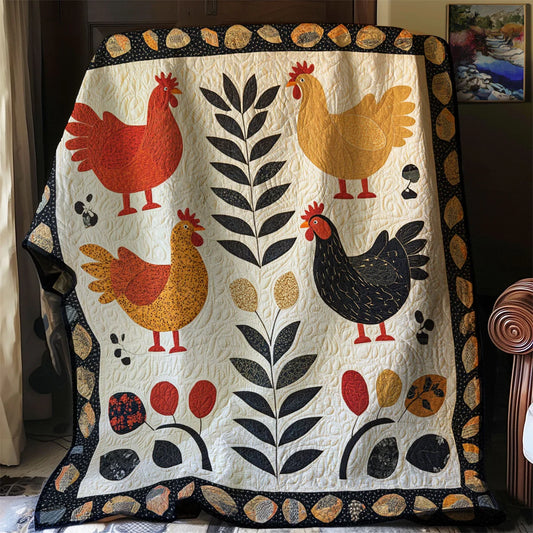 Prairie Folk Chicken Quilt Blanket