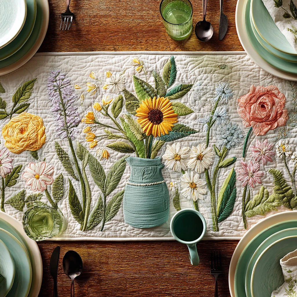 Prairie Petals Quilted Table Runner
