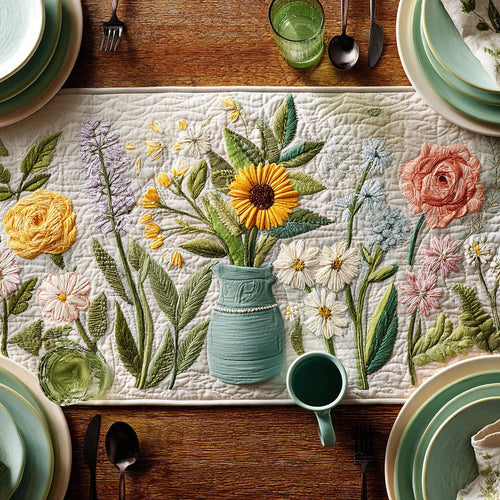 Prairie Petals Quilted Table Runner