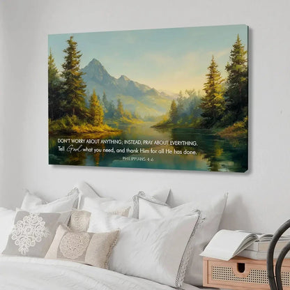 don t worry pray about everything philippians 4 6 wall art canvas (Landscape) (view 6)