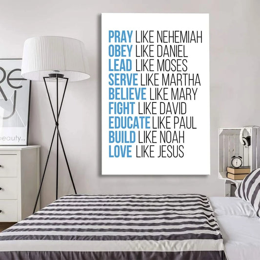 pray like nehemiah obey like daniel wall art canvas christian wall decor